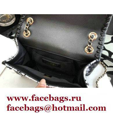 chanel black/white tweed mini flap bag AS2495 2022