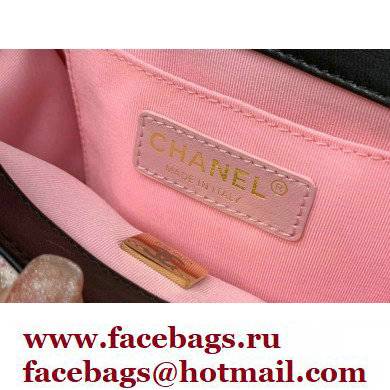 chanel pink/black tweed mini flap bag AS2495 2022