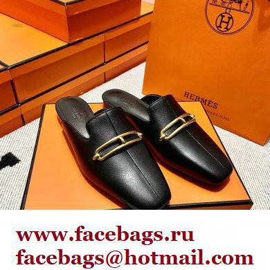 hermes calfskin Esmee mules black 2022