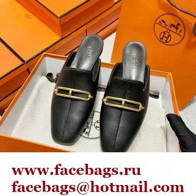 hermes calfskin Esmee mules black 2022