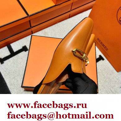 hermes calfskin Esmee mules tan 2022