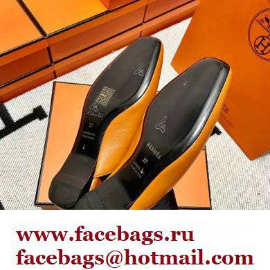 hermes calfskin Esmee mules tan 2022