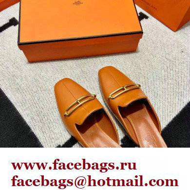 hermes calfskin Esmee mules tan 2022