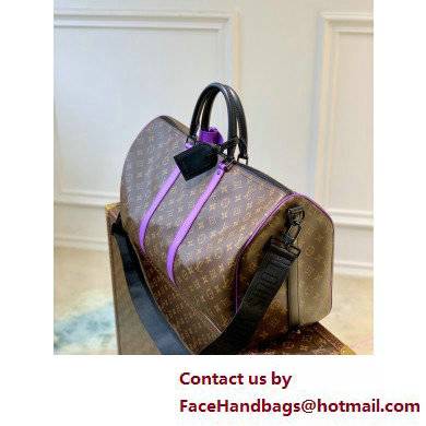 Louis Vuitton Monogram Canvas Keepall Bandouliere 50 Bag M46257 Purple