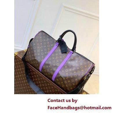 Louis Vuitton Monogram Canvas Keepall Bandouliere 50 Bag M46257 Purple