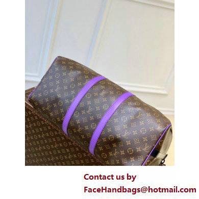 Louis Vuitton Monogram Canvas Keepall Bandouliere 50 Bag M46257 Purple