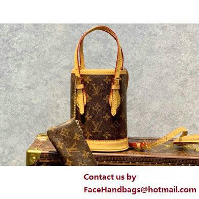 Louis Vuitton Monogram Canvas Nano Bucket Bag M81489 Brown