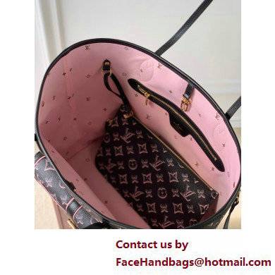 Louis Vuitton Monogram Canvas Neverfull MM Tote Bag with an outside pocket M46137 Black