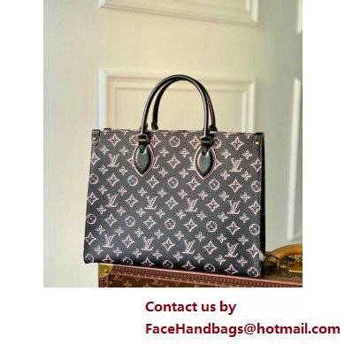 Louis Vuitton Monogram Canvas OnTheGo MM Tote Bag with an outside pocket M46154 Black