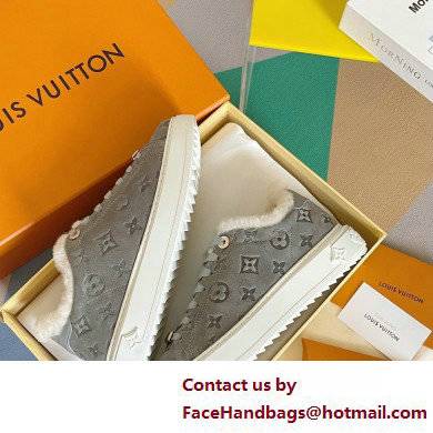 Louis Vuitton Monogram-embossed suede calf leather and shearling Time Out Sneakers Gray 2022