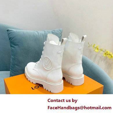 Louis Vuitton Patent Calf leather Territory Flat Ranger Ankle Boots White 2022