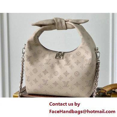 Louis Vuitton Perforated Mahina leather Why Knot PM Bag M20701 Galet Beige