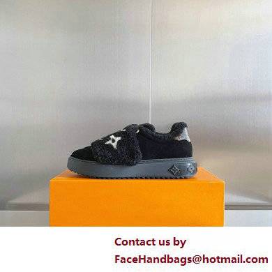 Louis Vuitton Suede calf leather and shearling Time Out Sneakers Black 2022