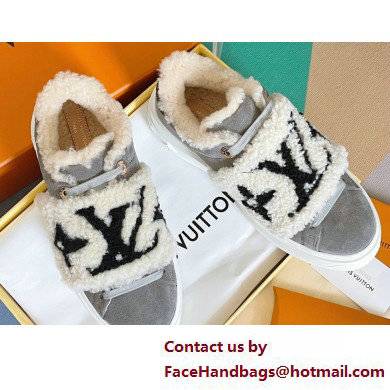 Louis Vuitton Suede calf leather and shearling Time Out Sneakers Gray 2022