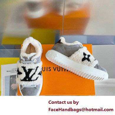 Louis Vuitton Suede calf leather and shearling Time Out Sneakers Gray 2022