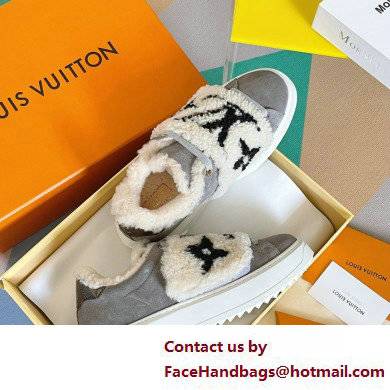 Louis Vuitton Suede calf leather and shearling Time Out Sneakers Gray 2022