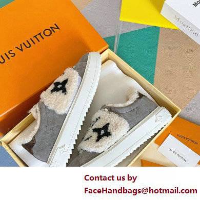 Louis Vuitton Suede calf leather and shearling Time Out Sneakers Gray 2022