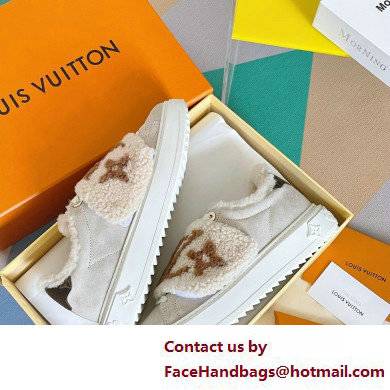 Louis Vuitton Suede calf leather and shearling Time Out Sneakers Nude 2022