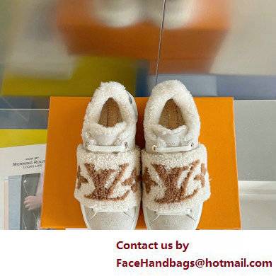 Louis Vuitton Suede calf leather and shearling Time Out Sneakers Nude 2022