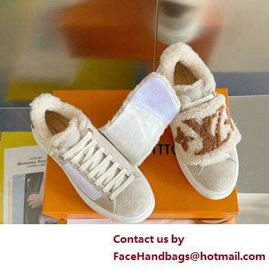 Louis Vuitton Suede calf leather and shearling Time Out Sneakers Nude 2022