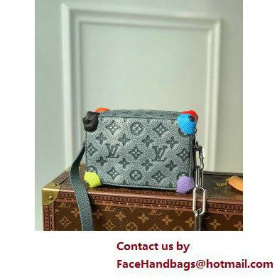 Louis Vuitton Taurillon Monogram leather Climbing Theme Mini Soft Trunk Bag Gray