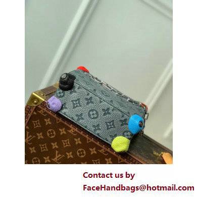 Louis Vuitton Taurillon Monogram leather Climbing Theme Mini Soft Trunk Bag Gray