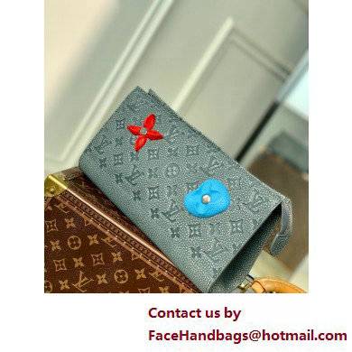 Louis Vuitton Taurillon Monogram leather Climbing Theme Standing Pouch Bag Gray