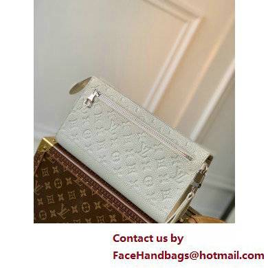 Louis Vuitton Taurillon Monogram leather Climbing Theme Standing Pouch Bag M81571 White