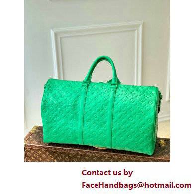 Louis Vuitton Taurillon Monogram leather Keepall Bandouliere 50 Bag Green