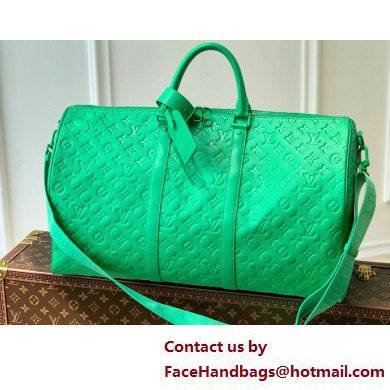 Louis Vuitton Taurillon Monogram leather Keepall Bandouliere 50 Bag Green