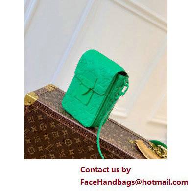 Louis Vuitton Taurillon Monogram leather S-Lock Vertical wearable wallet Bag M81525 Green