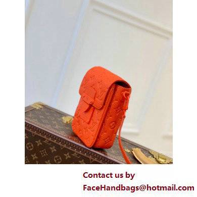 Louis Vuitton Taurillon Monogram leather S-Lock Vertical wearable wallet Bag Orange