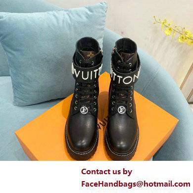 Louis Vuitton Territory Flat Ranger Ankle Boots Black with LV Circle and Vuitton signatures on the strap 2022