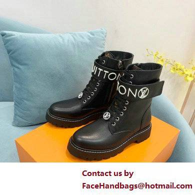 Louis Vuitton Territory Flat Ranger Ankle Boots Black with LV Circle and Vuitton signatures on the strap 2022