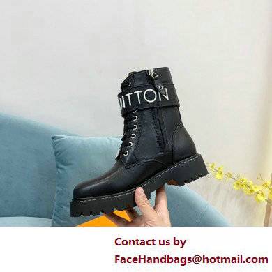 Louis Vuitton Territory Flat Ranger Ankle Boots Black with LV Circle and Vuitton signatures on the strap 2022