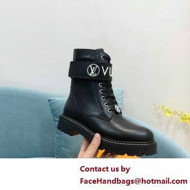 Louis Vuitton Territory Flat Ranger Ankle Boots Black with LV Circle and Vuitton signatures on the strap 2022