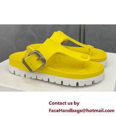 Prada metal buckle Rubber flip-flops Sandals Yellow 2022