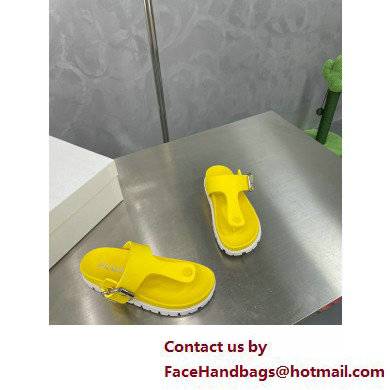 Prada metal buckle Rubber flip-flops Sandals Yellow 2022