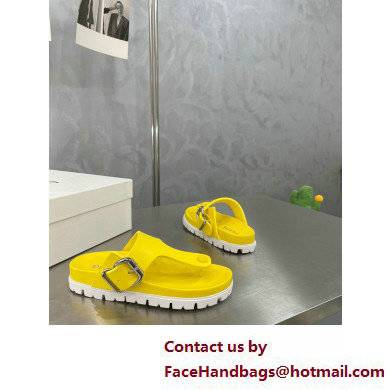 Prada metal buckle Rubber flip-flops Sandals Yellow 2022