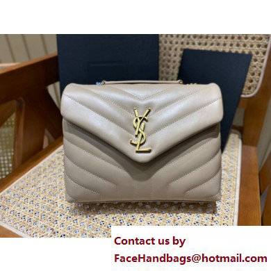 SAINT LAURENT loulou small chain bag en cuir matelasse Y 494699 gray with gold hardware(ORIGINAL QUALITY)