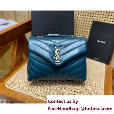 SAINT LAURENT loulou small chain bag en cuir matelasse Y 494699 turquoise with gold hardware(ORIGINAL QUALITY) - Click Image to Close