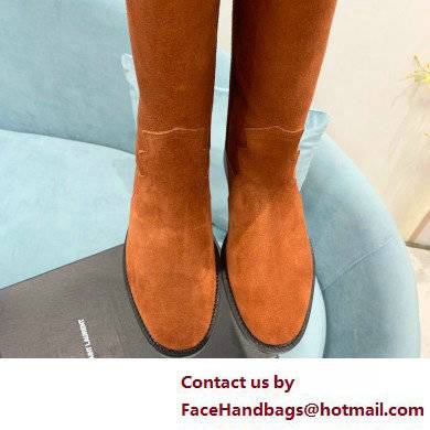 Saint Laurent kate boots in leather Suede Caramel 2022