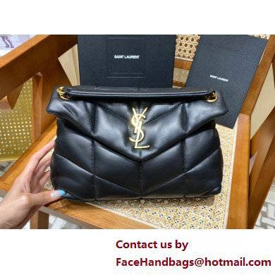 Saint Laurent loulou puffer small chain bag in quilted lambskin 577476 black with gold hardware(original quality)