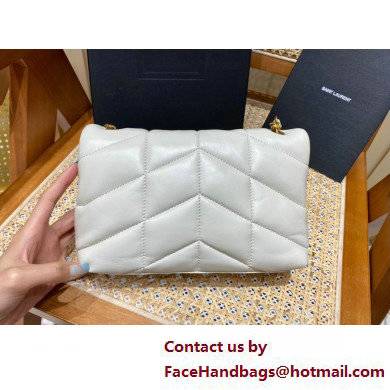 Saint Laurent loulou puffer toy bag in quilted lambskin 620333 WHITE WITH GOLD HARDWARE(original quality)