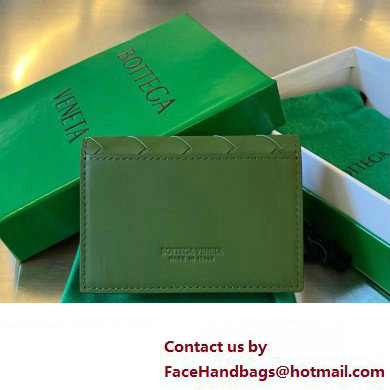 Bottega Veneta Intrecciato leather Business Card Case 605720 Dark Green