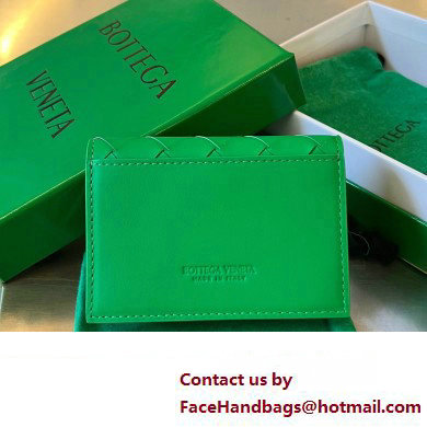 Bottega Veneta Intrecciato leather Business Card Case 605720 Green