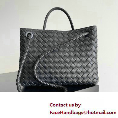 Bottega Veneta Intrecciato leather Medium Andiamo top handle Bag Black