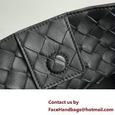 Bottega Veneta Intrecciato leather Medium Andiamo top handle Bag Black