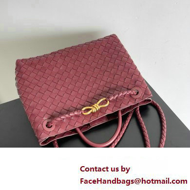 Bottega Veneta Intrecciato leather Medium Andiamo top handle Bag Burgundy