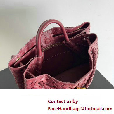 Bottega Veneta Intrecciato leather Medium Andiamo top handle Bag Burgundy